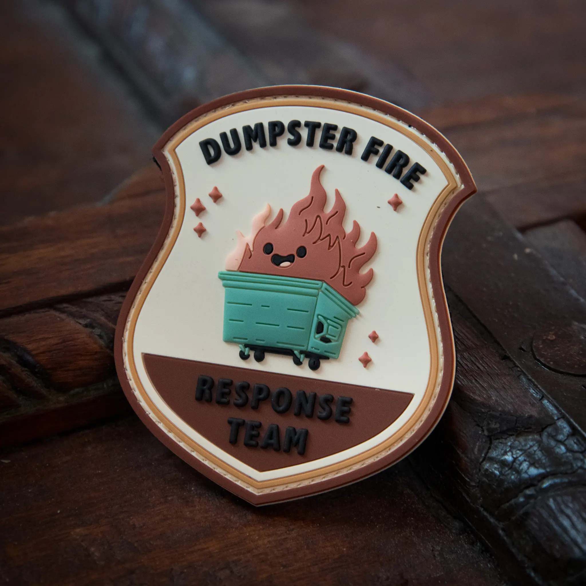Dumpster Fire Response Team PVC Patch | Funny Dumpster Fire Hook & Loop Patch | Waterproof Rubber Morale Patch