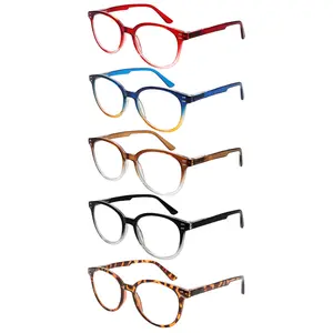 5 PackAnti-Blue Light Reading Glasses  Ultra-Light Gradient Frame Unisex Readers for Daily Use