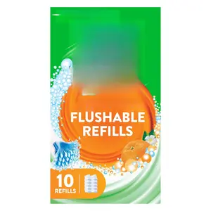 Bubbles Flushable Toilet Bowl Wand Cleaner Refills, Fresh Brush Cleaner Toilet Refill Pads, Removes Limescale & Odors, Citrus Scent, 10 Count (Pack of 1)