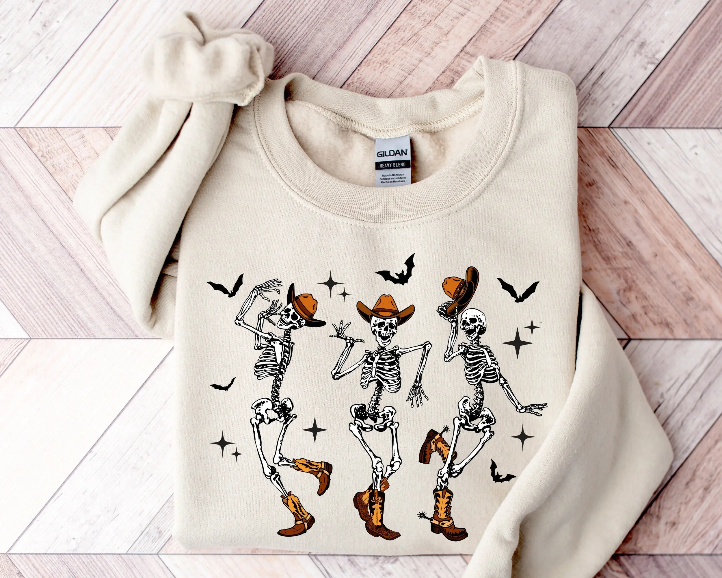 Halloween Dancing Skeleton Sweatshirt Western Halloween Cow Sweatshirt Halloween Cowboy Shirt Halloween Tee Halloween Cow Halloween Tee  T-shirt, sweater and Hoodie