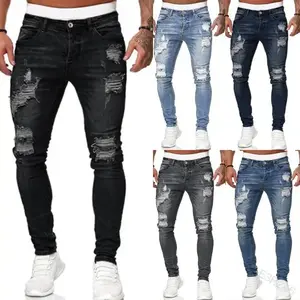 Black Ripped Skinny Jeans - Slim Fit, Heavy Distressing, Stretchy Denim Blend for All-Day Comfort & Bold Streetwear Style
