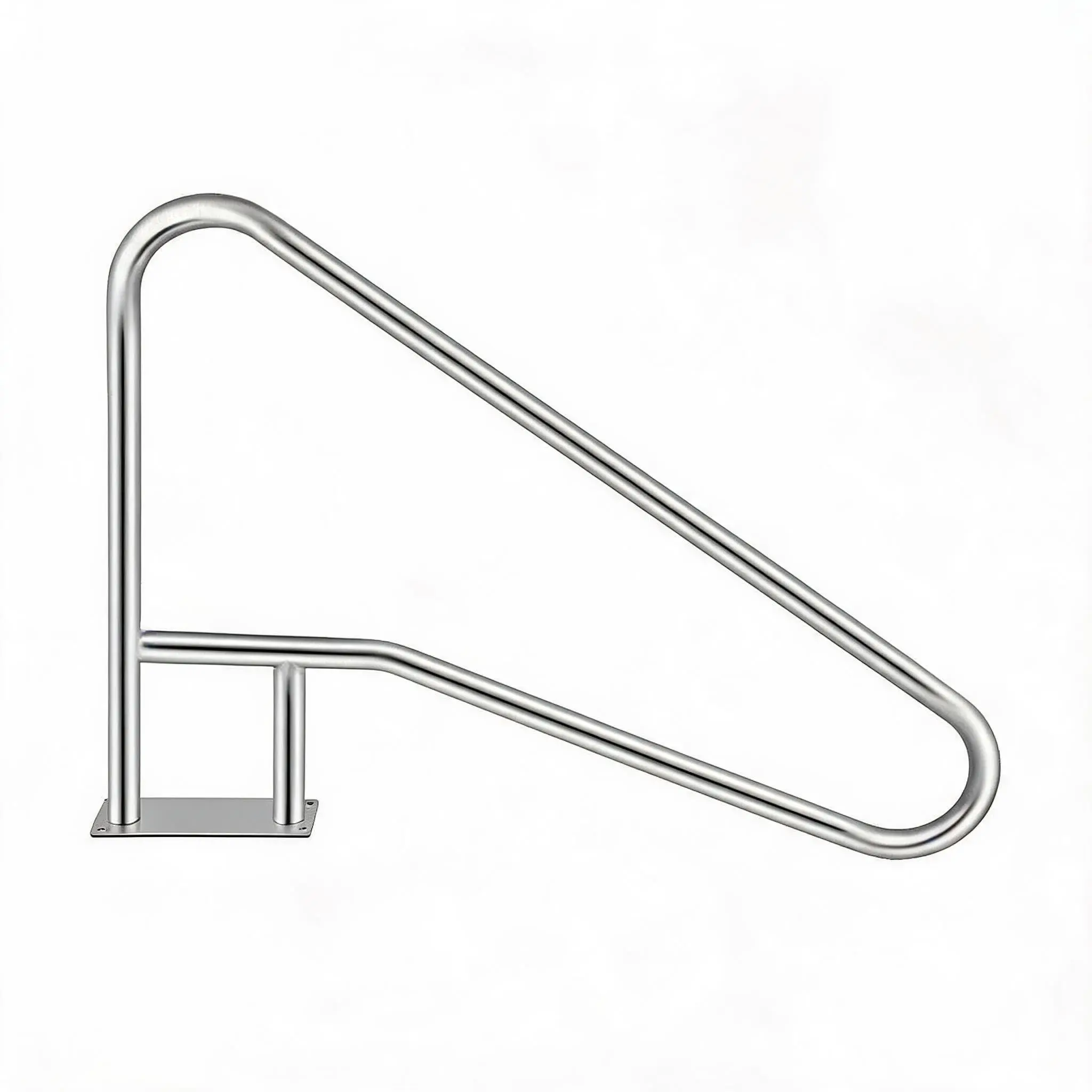 Heavy-Duty Pool Handrail 55" x 32" – 304 Stainless Steel Safety Rail for Inground & Outdoor Pools, Non-Slip Blue Grip Cover, 375 lbs Capacity, Quick Mount, Rustproof – for Decks & Spas,