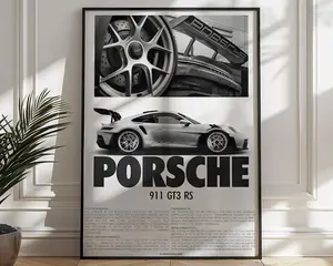 Porsche 911 GT3 RS poster, Wall Art Print, Home Decor , Product without frame Gift