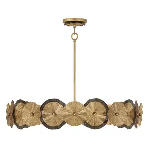 Lincoln 5-Light Pendant in Distressed Gold and Bronze by Breegan Jane