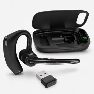 Wireless Bluetooth Headset with Noise Cancelling Microphone for Truck Drivers, Computer & Phone Calls