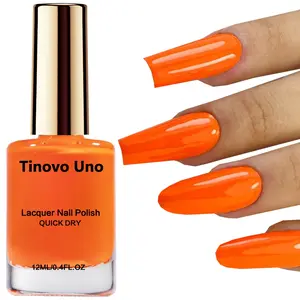 Tinovo Uno 1 Bottle of “Pants on Fire!”-12ml Vibrant Nail Polish, Nail Care, Orange Shade, Salon-Grade Quality, Alcohol-Free & Quick-Drying, Ideal for Busy Daily Commutes, A Must-Have for DIY Nail Art Enthusiasts