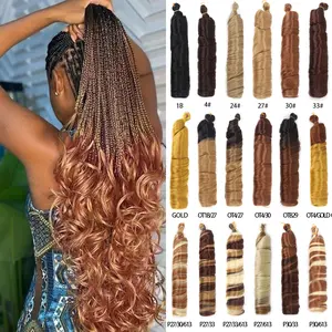28inch braid hair French Curly French Curly Braiding Hair, Loose Wavy Braiding Hair Extensions, Synthetic Ombre Braiding Hair for Goddess Locs & Crochet Braids