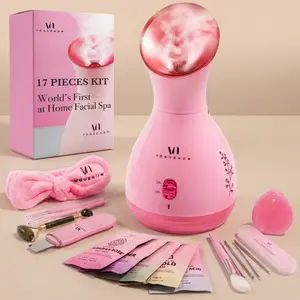 VogueNow LuxGlow 17-Piece Facial Steamer Spa Kit with 3 Modes, Compact and Lightweight,  Helps Deep Clean and Purify Pores, Leaves Skin Soft, Hydrated & Glowing
