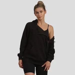 Women's Taylor Double Zipper Pullover Oversized Hoodie Casual Cotton