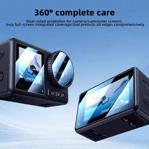 Dji Action 5 Pro Screen Protector Set, Front & Rear Screens + Lens Guard, Tempered Glass, Full Coverage, Smooth Touch, Nano Precision Technology