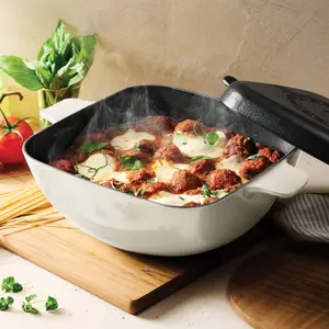 Cultura 6.5 Quart Enameled Cast Iron Multi-Cooker with Reversible Lid