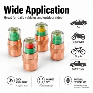 4/8 Pack Tire Pressure Indicator Caps, 3-Color Alert Auto Valve Stem Caps, Universal Pressure Monitor for Cars, Motorcycles, Bikes, SUVs & Trucks