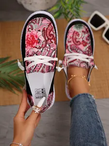 Women's Fashionable Lace Up Low Top Sneakers, Casual Comfortable Round Toe Shoes for Daily Wear, Female All-match Basic Shoes for Daily Wear