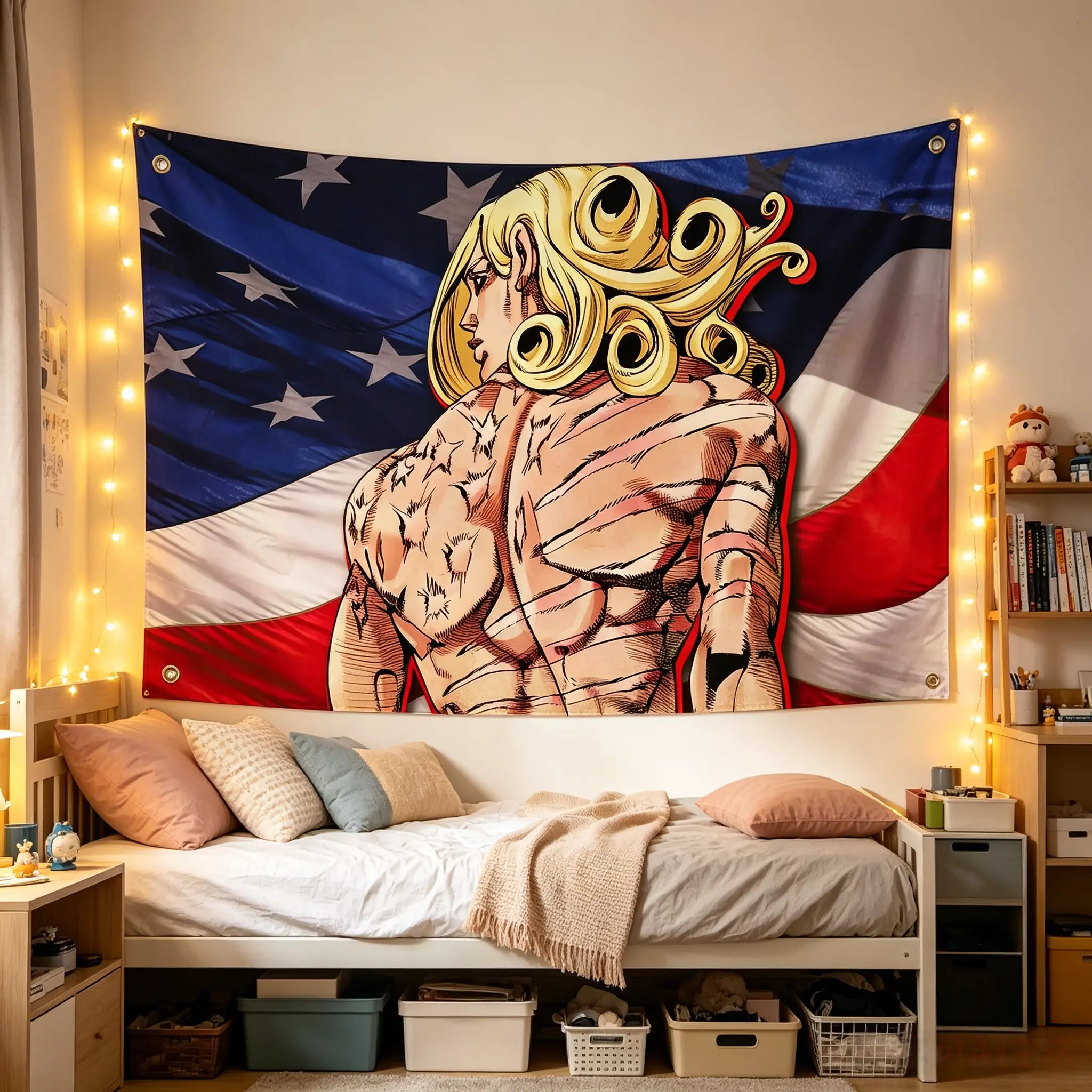 Funny Valentine - Steel Ball Run's Main Antagonist Fashion Accessories indoor outdoor decorative flag, garage flag, tapestry.tapestrytapestry