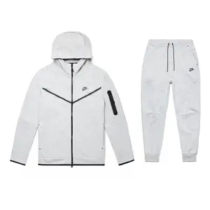678882 Nike Sportswear Tech Fleece Full Zip Hoodie & Joggers Set Grey