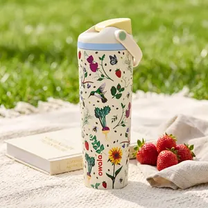 Owala FreeSip Sway Mother Nature 30oz Water Bottle with Box, Colorful Garden Pattern Insulated Stainless Steel Tumbler, Travel Grip Handle, Built-In Straw Spout, Leak-Resistant Lid, Wide Mouth, Gift Idea
