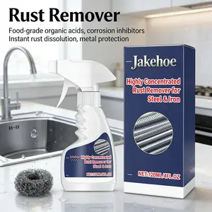 3piece camper van and kitchen rust remover. Suitable for stove tops, sinks, and range hoods. Effectively removes rust and grease. Safe for use on metal surfaces. Easy to operate. Non-toxic formula. Strong oil removal capability. Nozzle Spray with Cleaner