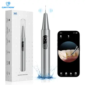 CURVY MOON 3900W Oral Care Device: 5 cleaning modes, 4 heads for visual cleaning with UV/LED lights. 10 min USB C fast charge, IPX6 waterproof, 90 day battery life. Adjustable intensity, ideal for home & travel Dental Oral Irrigator