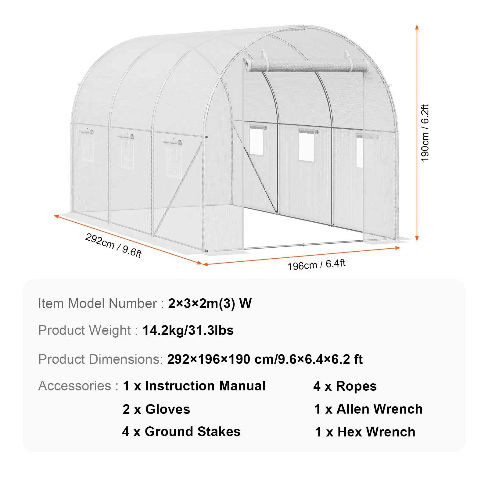 White - Tunnel - 10×7×7 ft