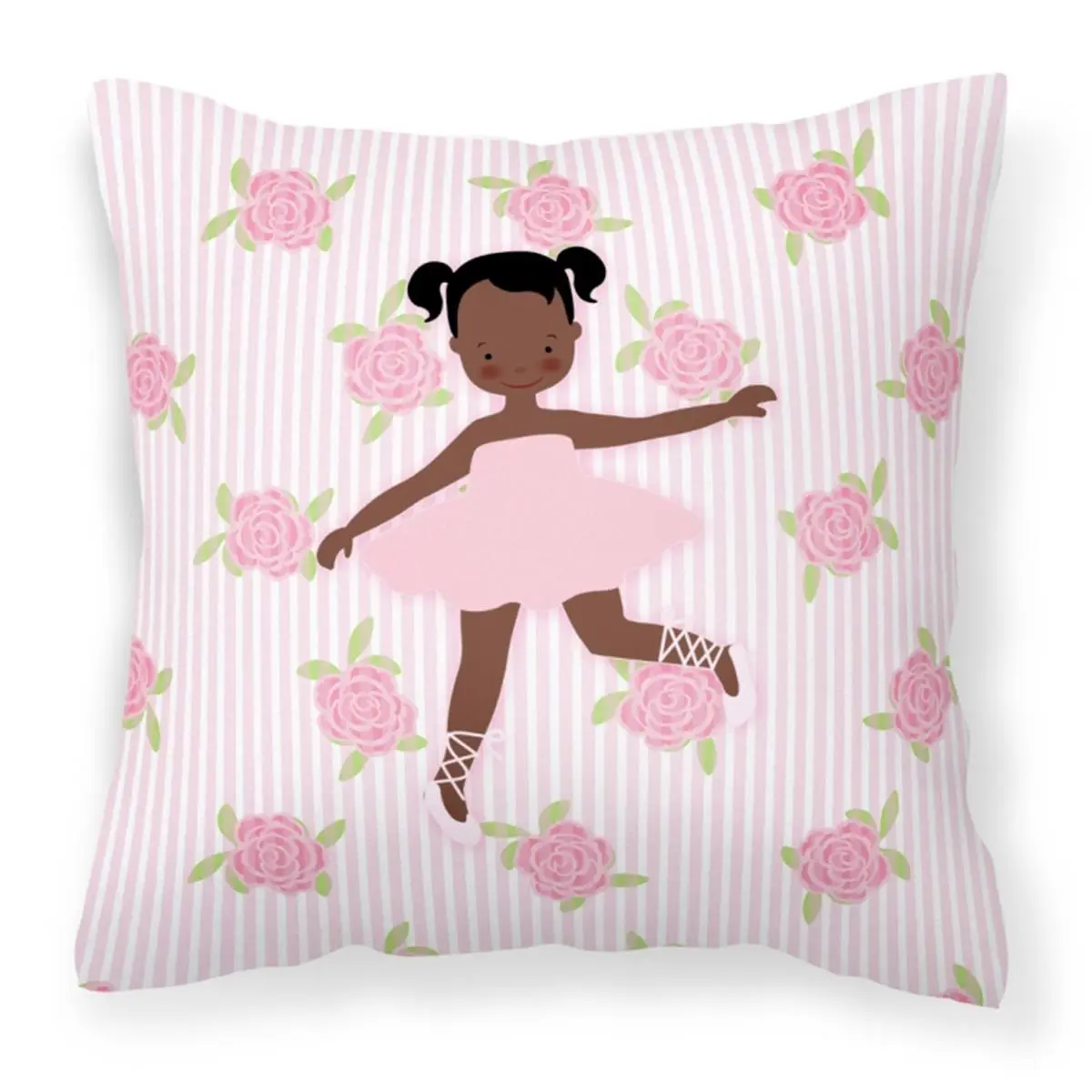 212 MAIN Ballerina African Ponytail Indoor-Outdoor Decorative Pillow - 14x3x14 in. Polyester Square, 1.1 lbs, Fade-Resistant Home Furniture Accent