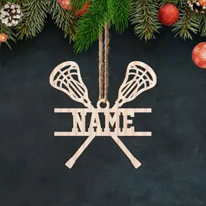 Personalized Lacrosse Ornament, Stick Helmet Christmas Ornament, Lacrosse Set Christmas, Lacrosse Uniform and Helmet Flat (1, LC11)