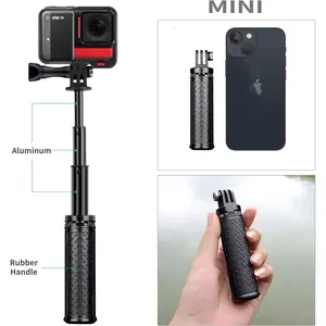 Soonsun mini extendable selfie stick for GoPro, portable handheld selfie stick tripod stand for GoPro Hero 13/12/11/10 /9/8/7/6/5/4/3, session, fusion, SJCAM, akaso, instap360, DJI Osmo action camera