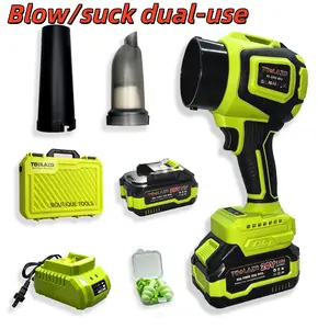 Cordless fan, violent turbine fan, blowing and sucking with 2 brushless pure copper motors with battery jet fan, cordless turbine high-power air dust collector, drying after car washing, snow removal, multifunctional