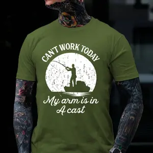 Monkeysober Pure Cotton Cant Work Today My Arm Is In A Cast Men's T-shirt