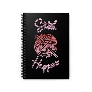 Stitch Happens Crochet Notebook, Craft Journal for Crocheters, Gift for Stitch Enthusiasts, Yarn Lover's Diary, Creative Writing Journal