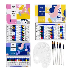 Fzihue 12/18/24 Color Watercolor Paint Set, Brush Palette, Beginner Portable Watercolor Painting Art Craft Supplies