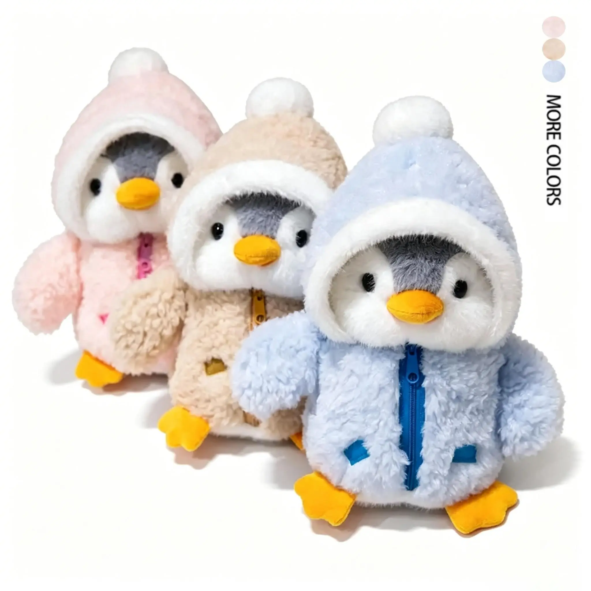 Cute Hooded Penguin Plush Toy, Soft Adorable Penguin Stuffed Animal, Gift Sleeping Pillow, Room Decor, Birthday Comfort Doll, Huggable Stuffed Animal