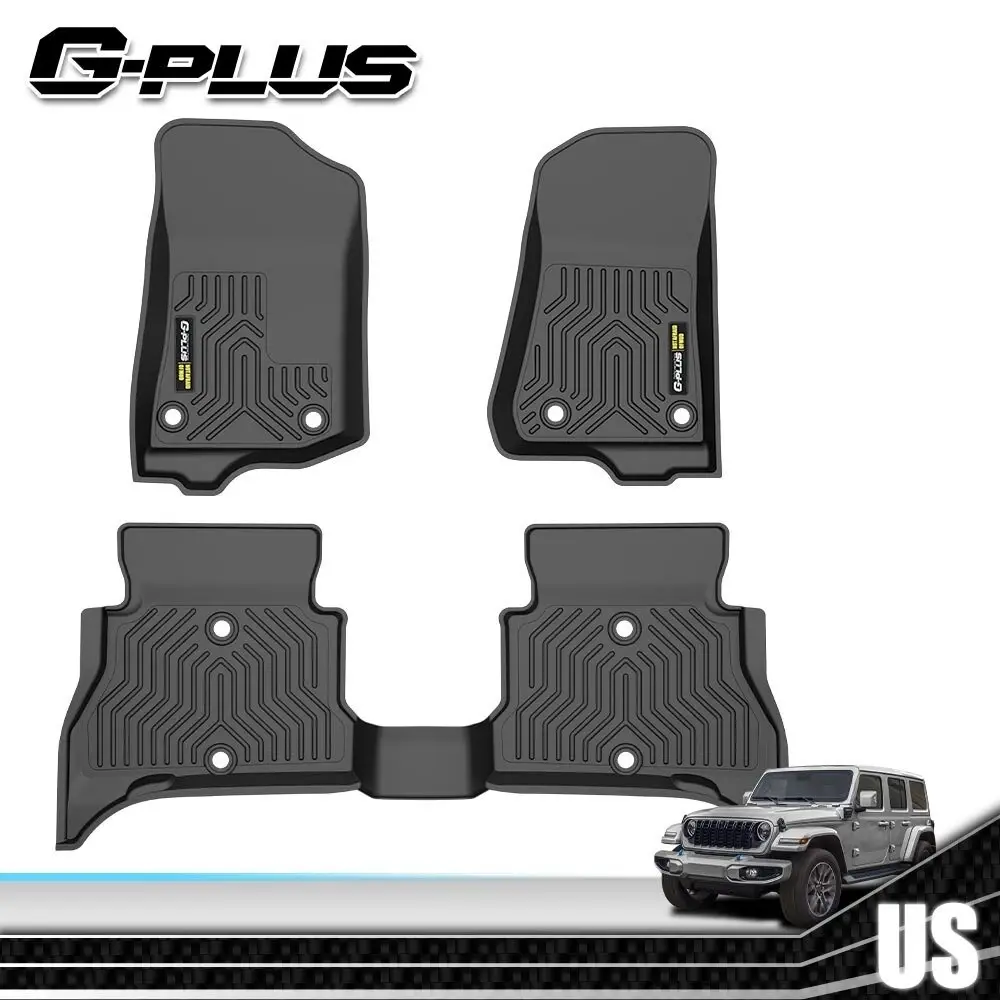G-PLUS TPE Floor Mats for 21-24 Jeep Wrangler 4XE Hybrid All Weather Waterproof Anti-Slip TPE Rubber Floor Liners 1st & 2nd Row Black, Car Accessory, Automotive Mats, Car Foot Mats, Car Accessories
