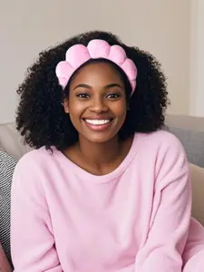 Blush Bloom Spa Headband for Women – Ultra-Soft No-Slip Hair Band, Skincare & Makeup Headband, Comfortable Stretchy Headwrap for Washing Face, Salon, Sleep