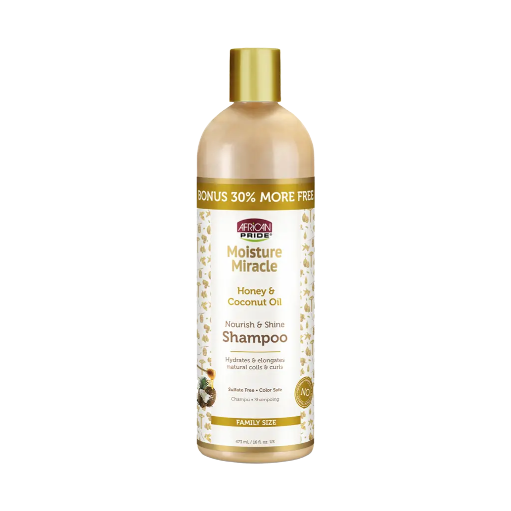 AFRICAN PRIDE MOISTURE MIRACLE HONEY & COCONUT OIL SHAMPOO, 16OZ AFRICAN PRIDE MOISTURE MIRACLE HONEY & COCONUT OIL SHAMPOO, 16OZ