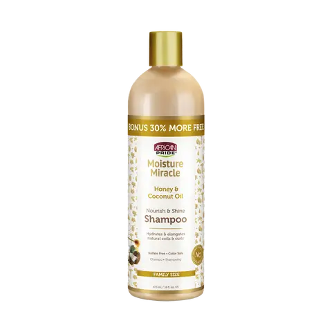 AFRICAN PRIDE MOISTURE MIRACLE HONEY & COCONUT OIL SHAMPOO, 16OZ