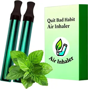 Quit Bad Habit Air Inhaler - Mint Extracts for Pure Breath Free Oral Fixation Aids - 2 Packs
