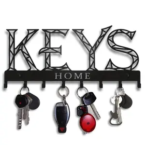Wall Mounted Key Hook, Wall Mounted Hanger, Metal Key Holder with Letter 'Keys', Multifunctional Key Storage Rack for Entrance & Living Room, Home Organizer, Decor