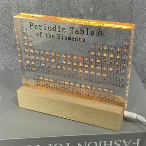 Clear Printing Elements Periodic Table Transparent Stand Mendeleev Periodic Table Science Display Desk Decoration Table Ornament House Accessories Gift