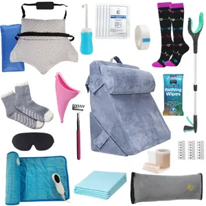 JDCare USA Hysterectomy Recovery Kit 28 Piece Post Surgery Care Package with Abdominal Pillow Wedge Pillow Weighted Heating Pad Compression Socks & Essential Recovery Supplies