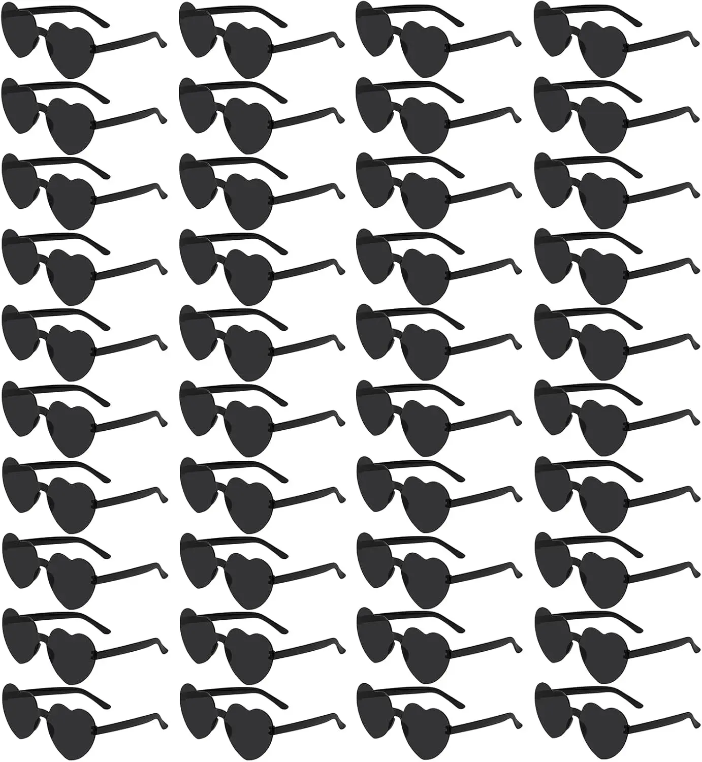 40 Pairs Heart Shaped Sunglasses Bulk, Colorful Rimless Fun Heart Sunglasses for Women Party Favors