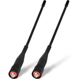 Two Way Radio Antenna 6in, VHF/UHF Dual Band SMA Female Flexible Handheld Ham Radio Antenna 2-Pack for  Walkie Talkie UV-5R UV-82 Yaesu FT-65