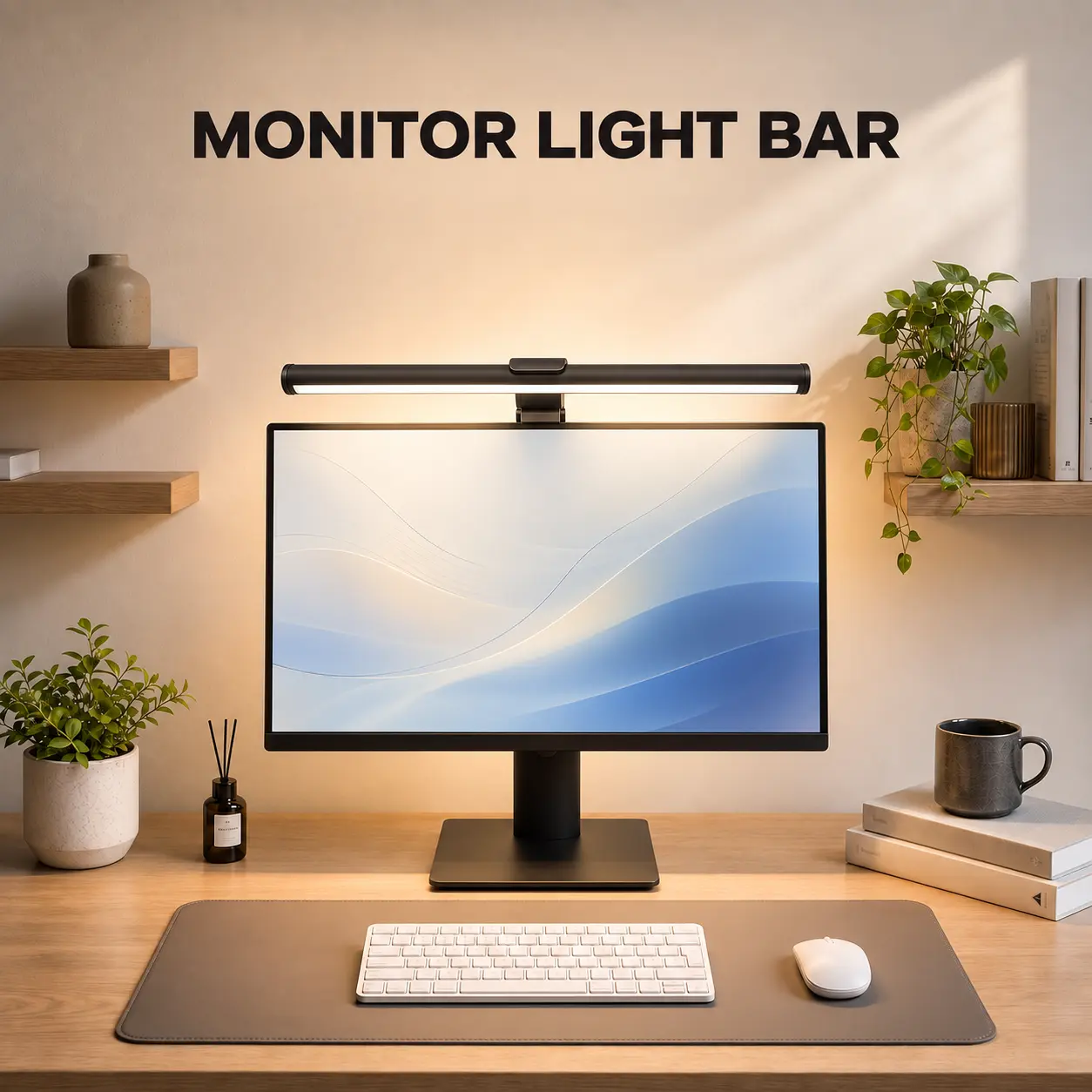 LED Monitor Light Bar Desk Accessory for Computers & Laptops, Touch Control, Stepless Dim, Adjustable Brightness, USB Power Freedom Lamps with CCT/RGB Neon LED Strip Spotlights & Spotbars for Home Office Gaming