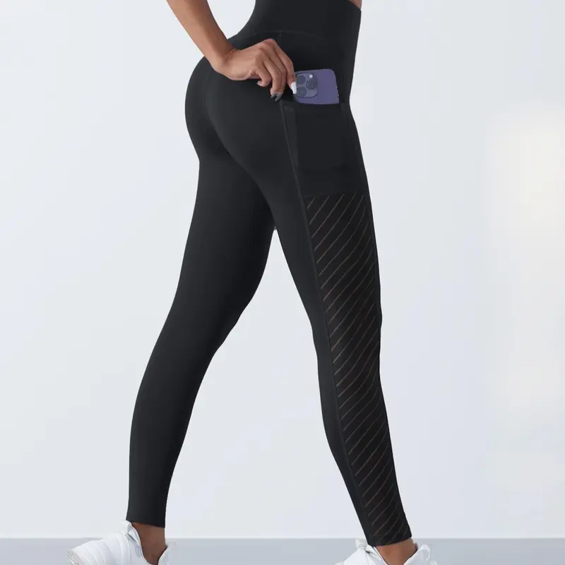 Women's High Waist Sports Leggings with Pockets, High Rise Leggings, High Stretch Breathable Pants, Summer Outfits, Activewear Bottoms, Breathable Workout Pants, Ladies Sportswear Bottoms, Gym Sports Tight for Gym Yoga Running Cycling