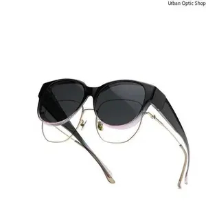 Summer UV Protection Driving Sunglasses Round Frame Y2K Wear Over Glasses Retro Fit Over Sunglasses for Women Men