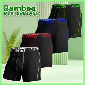 CATTIBOR 4 Pack Menswear Mens Solid Color Bamboo Fiber Boxer Shorts Briefs,Causal Men Breathable Underwear Boxer Trunks,Mens Underwear for All Seasons,Stretchy Underwear