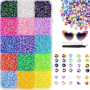 2026 New 18000Pcs 15 Color 3mm Resin Jelly Rhinestones for Crafting Bedazzling, Multicolor 3mm Flatback Gems for Crafts Clothing Clothes Tumblers Shoes Nails, Flat Back Mixed Color Bulk Bedazzler Kit Jewels with Gifted Tool, jselly resin rhinestones