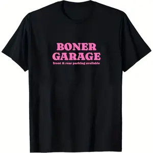 Funny Parking Tee for Men Women Bold Rear/front Parking Sign Design with Lettering Unisex Round Neck Casual T-Shirt Suitable