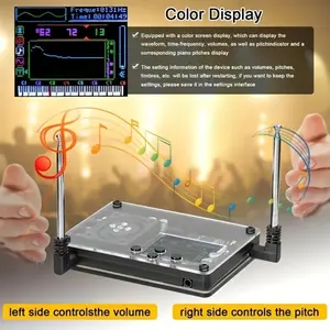 Acrylic Theremin Electronic Sound Synthesizer DIY Kit - LED Screen, Built-in Speakers, Button Controls, 70+ Tones, Minimalist Compact Design, Traditional Piano-Infused Features, Songs Support, Unique Geeky Gift for Boyfriend