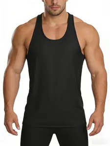 Men's Solid Color Tank Top, Quick Dry Lightweight Breathable Sleeveless Shirt, Gym Workout Fitness Training Basketball Sports Clothing, Sleeveless Sports Vest