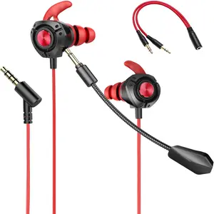 Gaming Headset with Microphone Wired Gaming Earbuds PC for PS4 PS5  One  5  Mobile Phone,Detachable Stereo Bass Earphones Noise Cancelling Gaming Headphones with Mic Black